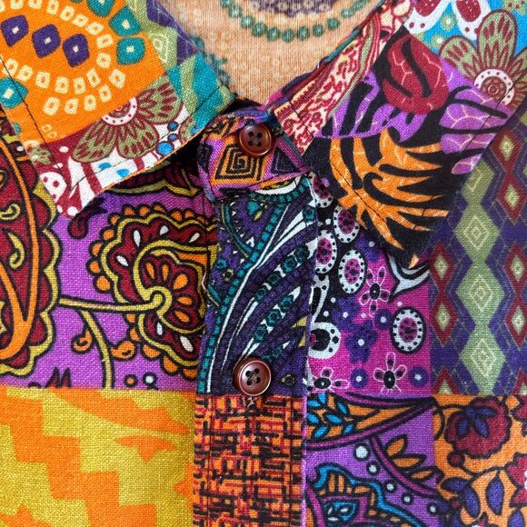 Women's Multi Colored Long sleeve Shirt, Large Boho Hippie - Picture 6 of 7